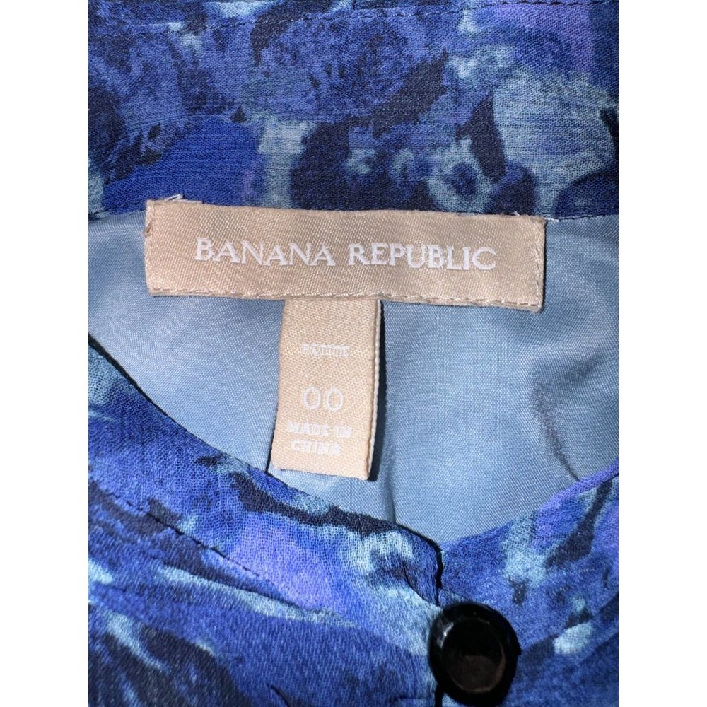 Banana Republic Blue Sleeveless Blouse Petite Women Size 00 - Picture 8 of 9